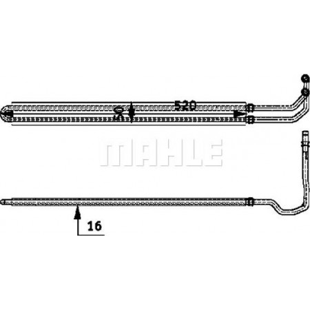 Radiador de refrigeração a óleo. sistema de direção Radiador de óleo BMW 5 E39 5 E60 5 E61 6 E63 6 E64 2.0D-2.5D-3.0D 08.98-12.10 BMW 5 - V (E60), Sedan, 12.2001 - 03.2010 MAHLE CLC 53 000P