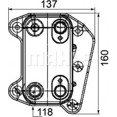 Radiator ulei, ulei motor MERCEDES-BENZ C-CLASS (W203), Sedan, 05.2000 - 12.2007 MAHLE CLC 105 000P