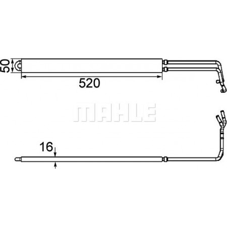 Radiador de refrigeração a óleo. sistema de direção Radiador de óleo OPEL INSIGNIA A SAAB 9-5 1.6-2.0D 07.08-03.17 OPEL INSIGNIA A (G09), Sedan, 07.2008 - 03.2017 MAHLE CLC 103 000P