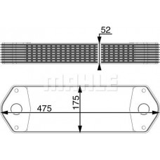 Ölkühler. Motoröl Ölkühler 175x52x475mm SCANIA 4 K BUS PGRT DC09.108-OSC11.03 05.96- SCANIA P,G,R,T - Serie (N320), 01.2003 - MAHLE CLC 11 000P