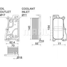 Refroidisseur d'huile. Huile moteur Radiateur d'huile MERCEDES C C204 C CL203 C T-MODEL S203 C T-MODEL S204 C W203 C W204 CLC CL203 CLK A MERCEDES-BENZ VIANO (W639), Dubita, 09.2003 - MAHLE CLC 235 000P