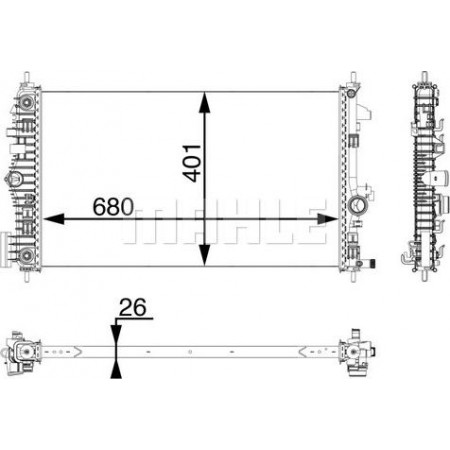 Radiador. refrigeración del motor Radiador del motor Ajustes manuales. OPEL INSIGNIA A INSIGNIA A COUNTRY 1.6D-2.0D VAUXHALL INSIGNIA Mk I (A) Country Tourer (G09), Kombi, 07.2008 - 05.2017 MAHLE CR 927 000P