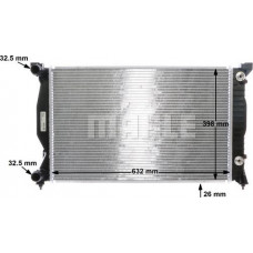 Kühler, Motorkühlung AUDI A4 (8H7, B6, 8HE, B7), Cabrio, 01.2002 - 12.2009 MAHLE CR 484 000S