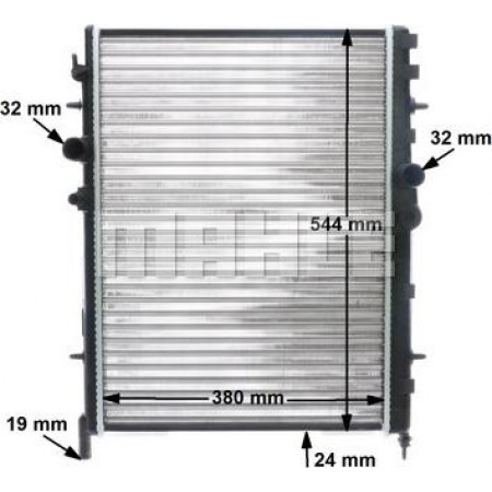 Radiator, engine cooling PEUGEOT PARTNER (5_, G_), Support frame, 03.1997 - 07.2008 MAHLE CR 515 000S