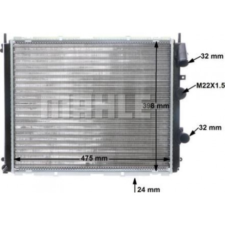 Radiator, engine cooling RENAULT CLIO II (SB0/1/2_), Hatchback Van, 09.1998 - MAHLE CR 510 000S