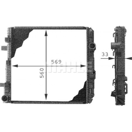 Radiator. engine cooling Engine radiator without frame fits. MERCEDES ATEGO ATEGO 2 OM900.911-OM925.920 01.98- MERCEDES-BENZ ATEGO 2 (970.27), 01.2004 - MAHLE CR 671 000P