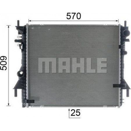 Radiador. resfriamento do motor O radiador do motor se encaixa. JAGUAR F-TYPE XK II 2.0-3.0-5.0 JAGUAR XK (X150), Compartimento, 03.2006 - 12.2014 MAHLE CR 1937 000P