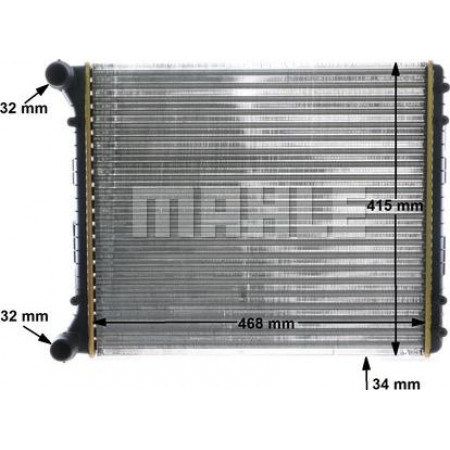 Radiateur, refroidissement du moteur AUDI A2 (8Z0), 3/5 portes, 02.2000 - 08.2005 MAHLE CR 1418 000S