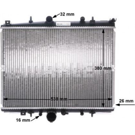Radiator. motorkoeling Motorradiator past. CITROEN C5 I 1.8-2.0 CITROEN C5 I (DC_), Hatchback, 03.2001 - 03.2005 MAHLE CR 1433 000S