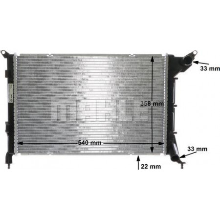 Kühler, Motorkühlung MINI Cooper I (R50, R53), Schrägheck, 06.2001 - 09.2006 MAHLE CR 1470 000S