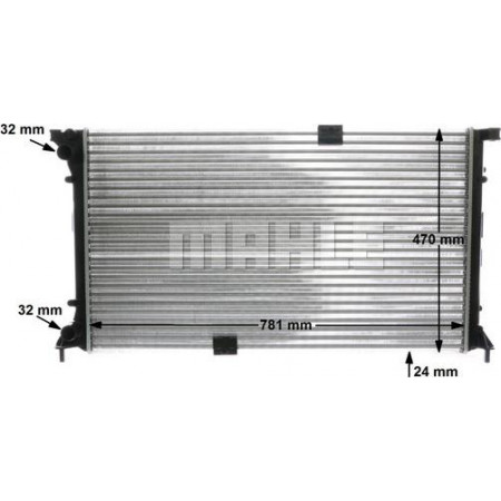 Radiator, engine cooling OPEL VIVARO A (X83), Support frame, 08.2001 - MAHLE CR 1505 000S