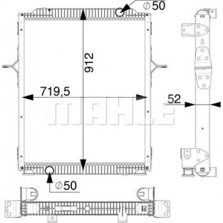 Radiator. engine cooling Engine radiator with frame fits. RVI C D T VOLVO FE II D7E240-G9K320 05.12- RENAULT TRUCKS D, 01.2013 - MAHLE CR 166 000P