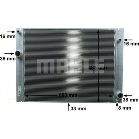 Kühler, Motorkühlung BMW 7 - IV (E65, E66, E67), Limousine, 07.2001 - 12.2009 MAHLE CR 1682 000P