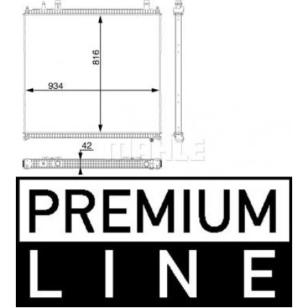 Refroidisseur intermédiaire. compresseur Radiateur moteur sans cadre basse température MAN TGS I D2066LF01-D2676LF53 09.07- MAN TGS (56S / TGS), 10.2005 - MAHLE CR 105 000P