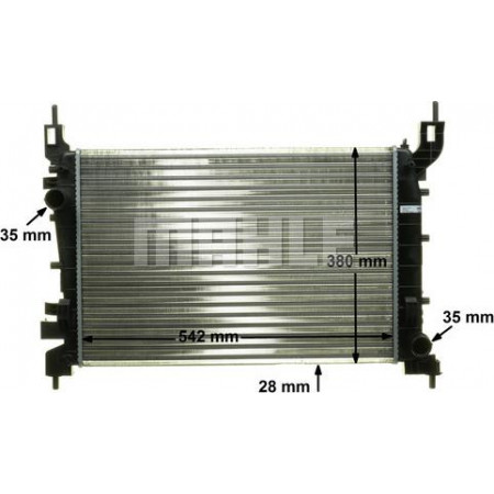 Termosifone. raffreddamento motore Radiatore motore Adattamento manuale. FIAT GRANDE PUNTO LINEA 1.2-1.4 FIAT GRANDE PUNTO (199_), Hatchback, 06.2005 - MAHLE CR 1193 000P