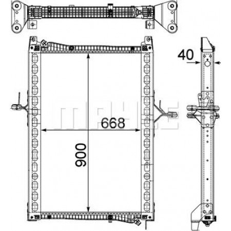 Radiator. engine cooling Engine radiator with frame fits. MAN TGL I TGM I D0836LFL40-D0836LFLAN 04.05-03.22 MAN TGM (N28 / TGL), 05.2005 - MAHLE CR 1160 000P