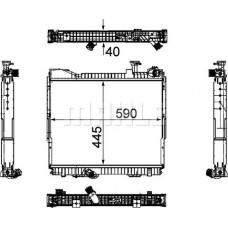 Radiator. engine cooling Engine radiator without frame fits. RVI MAXITY NISSAN ATLEON L NT500 CABSTAR NT400 CABSTAR B440II-ZD NISSAN NT400 CABSTAR (F24M), Support frame, 08.2009 - MAHLE CR 1171 000P