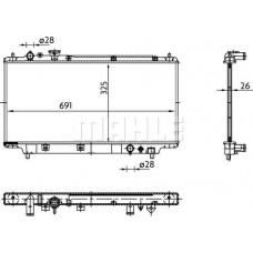 Radiador, refrigeración del motor MAZDA 323 F VI (BJ), Fastback, 09.1998 - 05.2004 MAHLE CR 183 000S