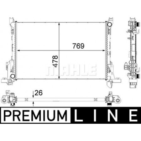 Radiator, engine cooling OPEL VIVARO B (X82), Support frame, 06.2014 - MAHLE CR 84 000P