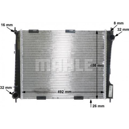 Kühler, Motorkühlung RENAULT CLIO III Grandtour (KR0/1_), Touring, 02.2008 - MAHLE CR 841 000S