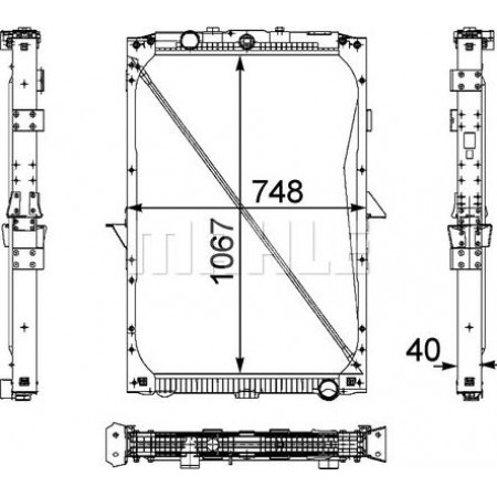 Termosifone. raffreddamento motore Radiatore motore con telaio adatto. DAF XF 105 MX300-MX340-MX375 10.05- DAF XF 105 (TE105XF), 10.2005 - MAHLE CR 819 000P