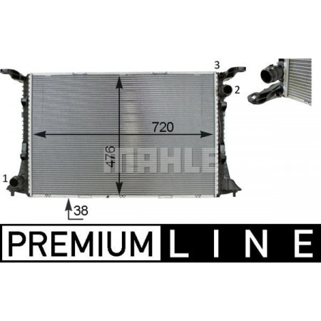 Radiator. engine cooling Engine radiator fits. AUDI A6 C7 A7 4.0 AUDI A6 Avant (4G5, 4GD, C7), Touring, 05.2011 - 09.2018 MAHLE CR 82 000P