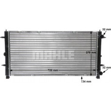 Kühler, Motorkühlung VW TRANSPORTER IV (70A, 70H, 7DA, 7DH), Van, 07.1990 - 04.2003 MAHLE CR 398 000S