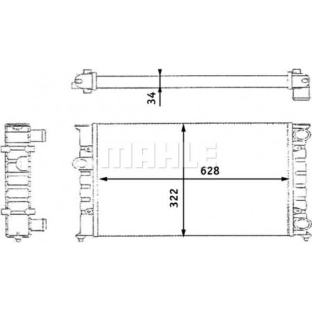 Radiateur, refroidissement du moteur VW GOLF III (1E7), Cabriolet, 07.1993 - 05.1998 MAHLE CR 348 000S