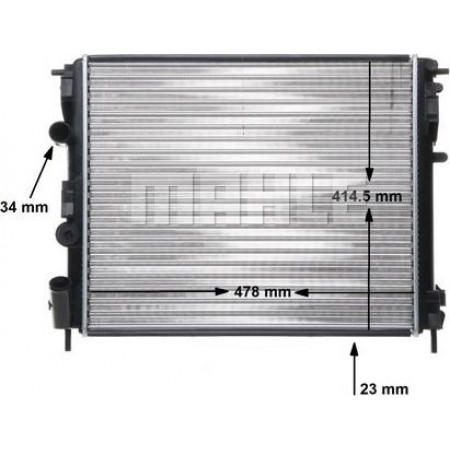Radiator, engine cooling RENAULT CLIO II (SB0/1/2_), Hatchback Van, 09.1998 - MAHLE CR 35 000S