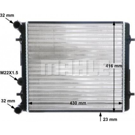 Radiator, engine cooling VW GOLF V (1K1), Hatchback, 10.2003 - 02.2009 MAHLE CR 367 000S