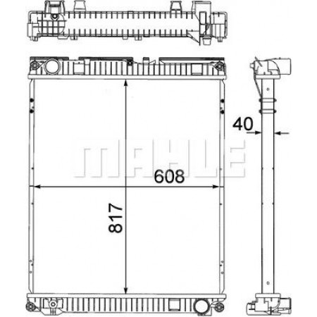 Radiator. engine cooling Engine radiator without frame fits. MAN TGL I TGM I TGM II D0834LFL41-D2676LFAE 04.05- MAN TGL (N14 / TG-L), 01.2004 - MAHLE CR 379 000P