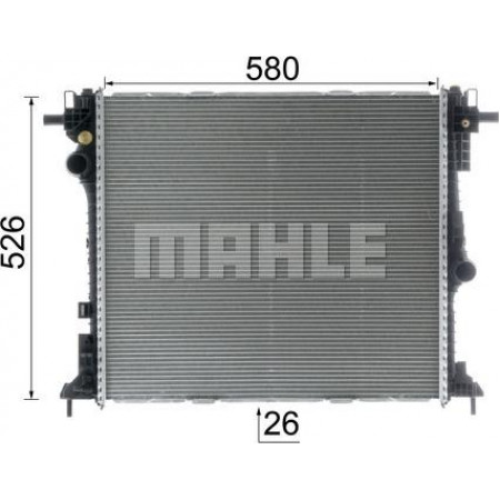 Radiator. motorkoeling Motorradiator past. ALFA ROMEO GIULIA STELVIO 2.0-2.9 ALFA ROMEO STELVIO (949_), Hatchback, 12.2016 - MAHLE CR 2599 000P