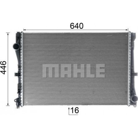 Radiator. motorkoeling Motorradiator past. MERCEDES C A205 C C205 C T-MODEL S205 C W205 1.5-1.5H-2.0 04.18- MAHLE CR 2603 000P