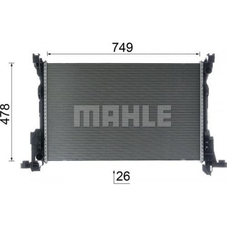 Radiador. resfriamento do motor O radiador do motor se encaixa. RENAULT TRAFIC III 2.0D 06.19- MAHLE CR 2637 000P
