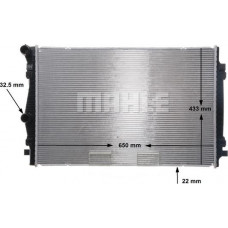 Radiador, arrefecimento do motor VW GOLF SPORTSVAN (AM1, AN1), Hatchback, 02.2014 - MAHLE CR 2055 000S