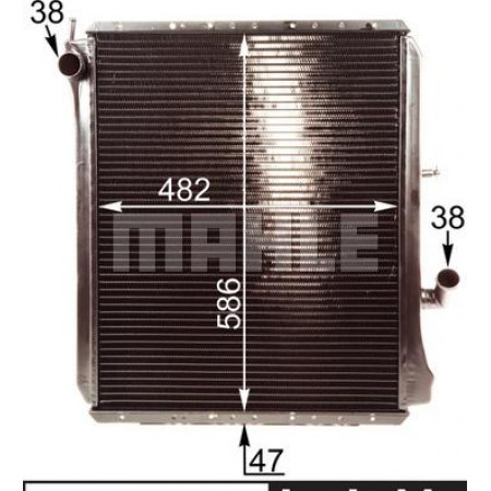 Termosifone. raffreddamento motore Radiatore motore con telaio adatto. MERCEDES UNIMOG OM353.958-OM366.956 01.77- MERCEDES-BENZ UNIMOG (UHN-452), 01.1955 - MAHLE CR 215 000P