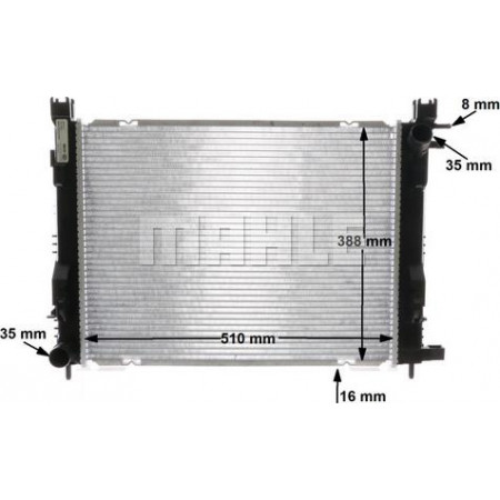 Radiator, engine cooling RENAULT SANDERO/STEPWAY II (B8_), Hatchback, 11.2013 - MAHLE CR 2166 000S