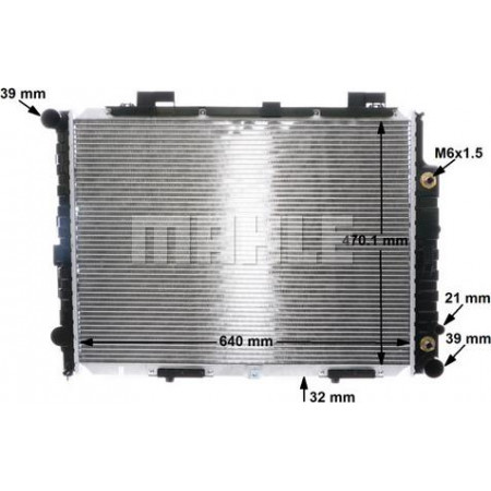 Radiador. Refrigeración del motor Se adapta al radiador del motor Automático-Manual. MERCEDES E T-MODEL S210 E VF210 E W210 2.0-3.2 MERCEDES-BENZ CLASE E (W210), Sedán, 06.1995 - 08.2003 MAHLE CR 2204 001S