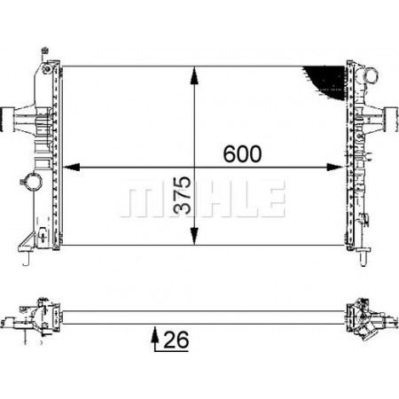 Kühler, Motorkühlung OPEL ASTRA G (T98), Limousine, 03.1998 - 12.2009 MAHLE CR 227 000S