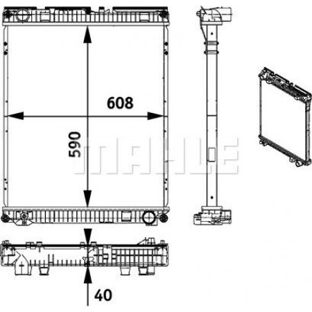 Radiator. engine cooling Engine radiator without frame fits. MAN TGL I TGL II D0834LFL40-D0836LFLAF 04.05- MAN TGL (N14 / TG-L), 01.2004 - MAHLE CR 771 000P