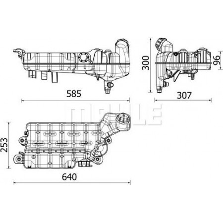 Vase d'expansion. refroidissement Vase d'expansion de refroidissement liquide MAN TGL I TGM I 04.05- MAN TGL (N14 / TG-L), 01.2004 - MAHLE CRT 99 000P