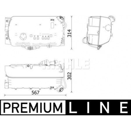 Tanque de expansión. refrigeración Depósito de expansión del líquido refrigerante MAN TGS I TGX I ​​​​06.06- MAN TGX (L.2007.46.001), 06.2006 - MAHLE CRT 97 000P