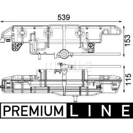 Tanque de expansão. refrigeração Tanque de expansão do líquido refrigerante RVI MAXITY 03.07- MAHLE CRT 100 000P