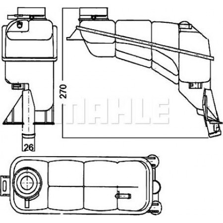 Expansion tank. cooling Coolant expansion tank MERCEDES E T-MODEL S210 E W210 06.95-03.03 MERCEDES-BENZ E-CLASS T-Model (S210), Touring, 06.1996 - 03.2003 MAHLE CRT 117 000S