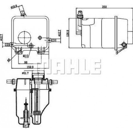 Vase d'expansion. refroidissement Vase d'expansion du liquide de refroidissement BMW X5 E53 04.00-10.06 BMW X5 (E53), Crossover, 01.2000 - 12.2006 MAHLE CRT 125 000S