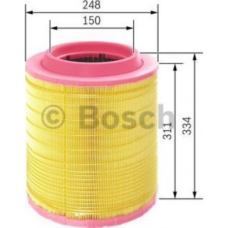 Air filter IVECO EUROFIRE (75E15), Municipal Vehicle, 01.1991 - BOSCH F 026 400 499