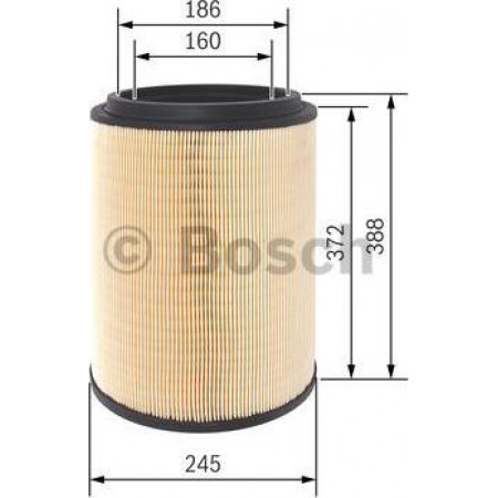 Filtro dell'aria DAF LF 45 (LF45EDN2), 01.2001 - BOSCH F 026 400 411