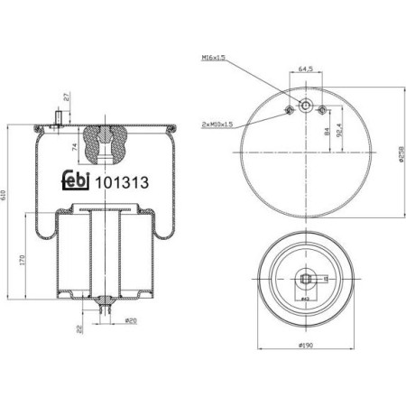 Febi Bilstein 101313 - Bellow, air suspension