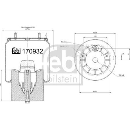 Febi Bilstein 170932 - Bellow, air suspension