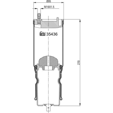 Febi Bilstein 35436 - Bellow, driver cab suspension